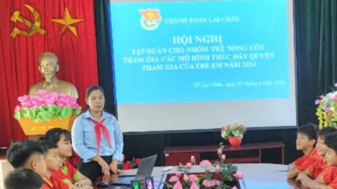 THÀNH ĐOÀN - HỘI ĐỒNG ĐỘI THÀNH PHỐ LAI CHÂU TẬP HUẤN CHO NHÓM TRẺ NÒNG CỐT THAM GIA CÁC MÔ HÌNH THÚC ĐẨY QUYỀN THAM GIA CỦA TRẺ EM NĂM 2024